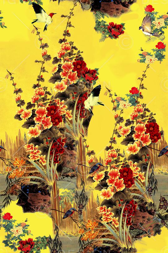 花卉印花华亿平台图片