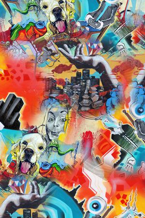 抽象印花华亿平台图片