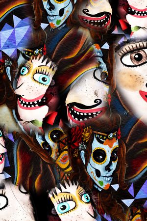 抽象艺术印花华亿平台图片