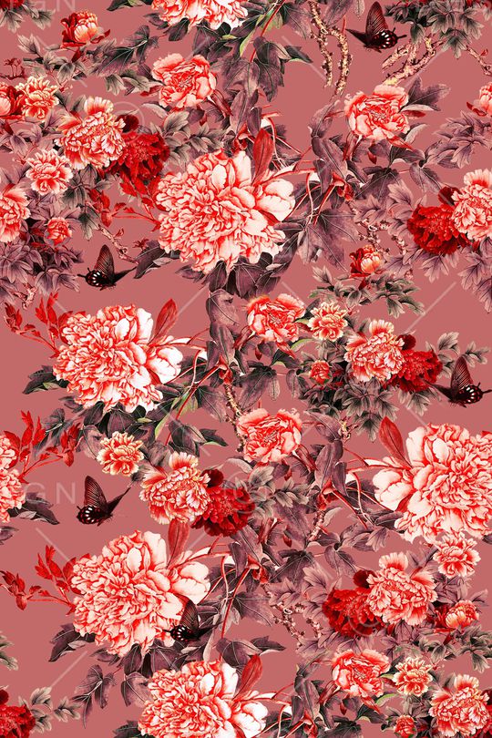 牡丹印花华亿平台图片