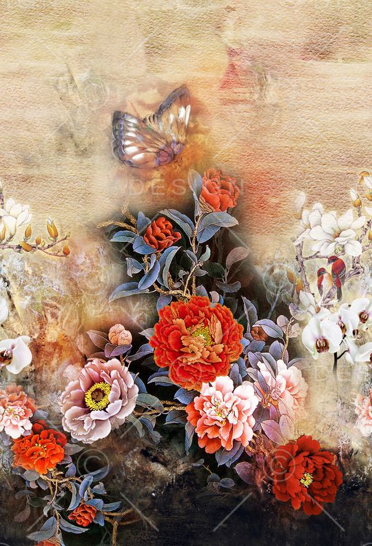 牡丹印花华亿平台图片