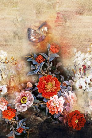 牡丹印花华亿平台图片