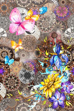 花卉印花华亿平台图片