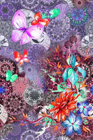 花卉印花华亿平台图片