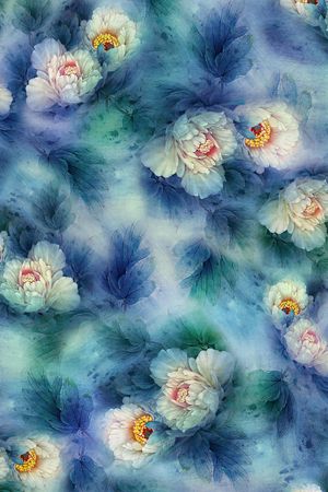 牡丹印花华亿平台图片