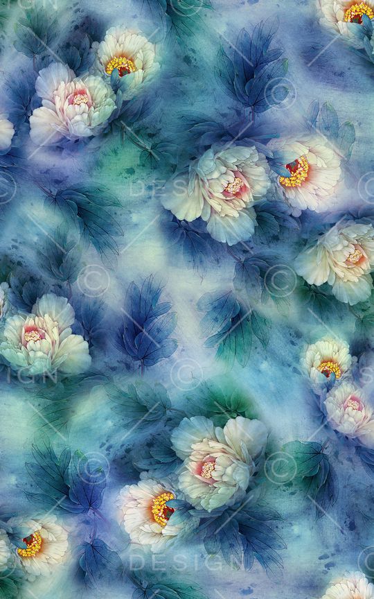 牡丹印花华亿平台图片