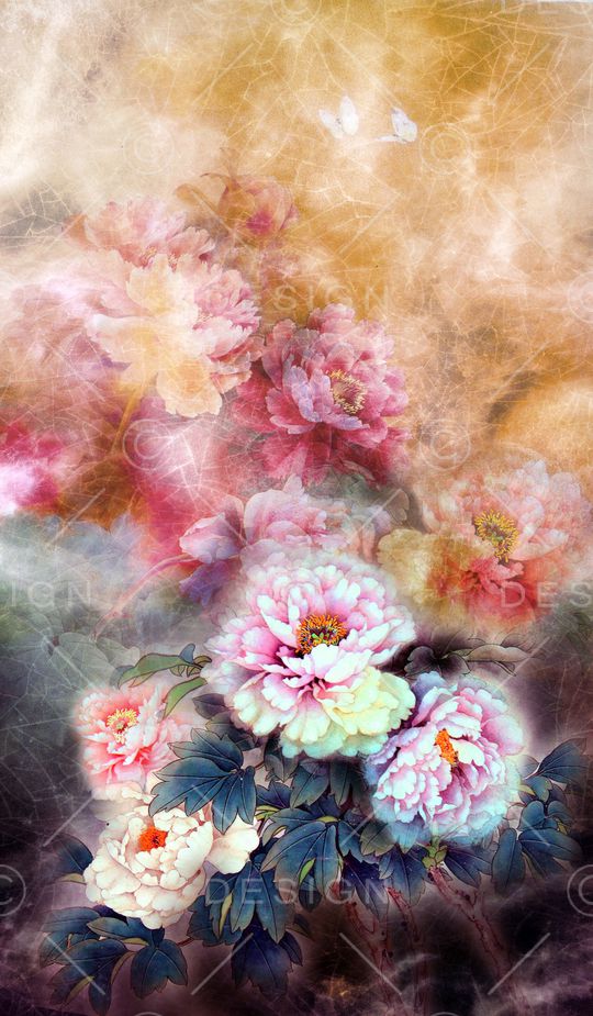 牡丹印花华亿平台图片