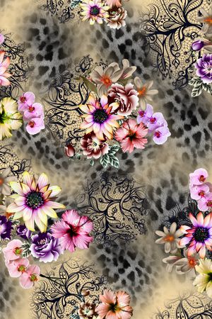 花卉印花华亿平台图片