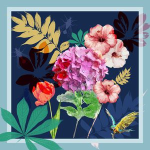 水彩花卉印花华亿平台图片