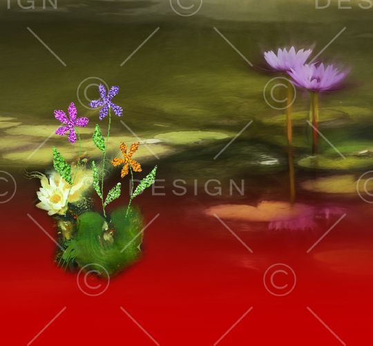 荷花印花华亿平台图片