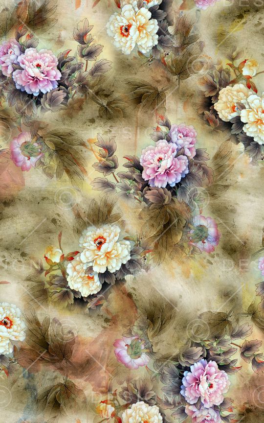 牡丹印花华亿平台图片