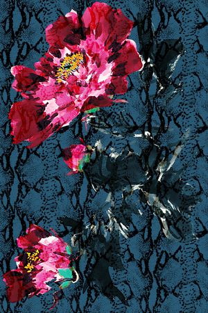 大花卉印花华亿平台图片