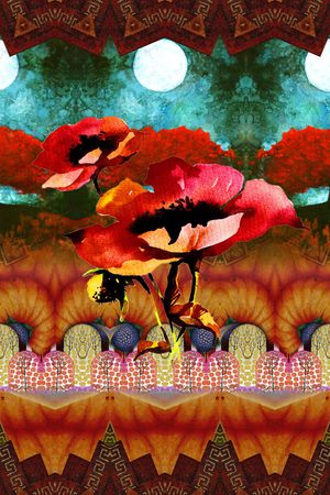 花卉印花华亿平台图片