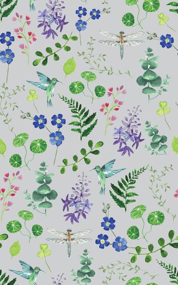 873585-20170617 水彩 植物 鸟 