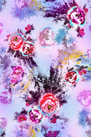 牡丹印花华亿平台图片