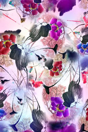 抽象花印花华亿平台图片