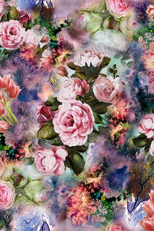 花卉印花华亿平台图片