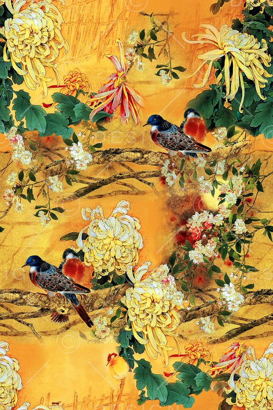 虫鸟印花华亿平台图片