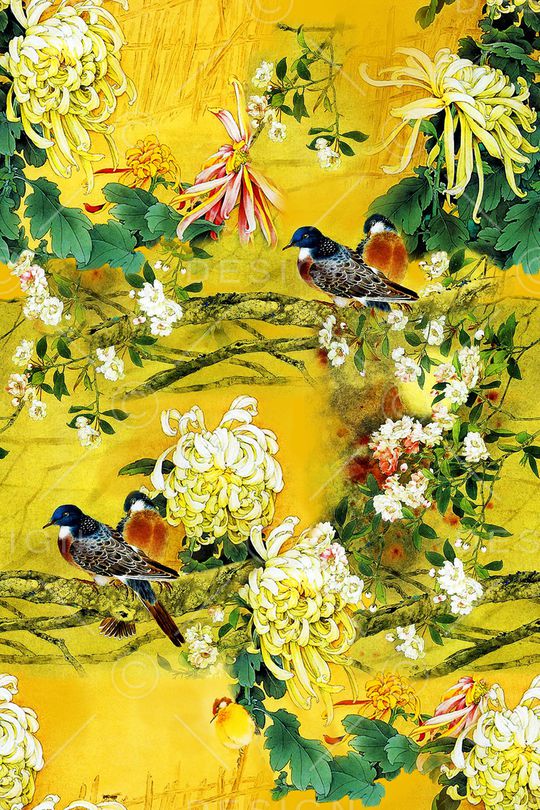 虫鸟印花华亿平台图片