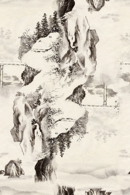 水墨印花华亿平台图片