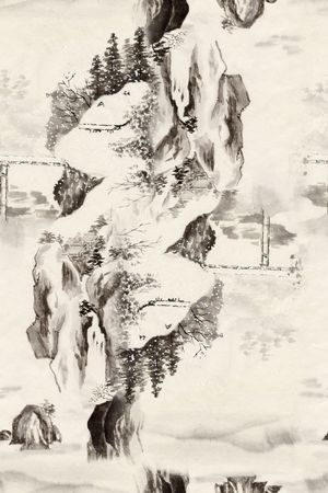 水墨印花华亿平台图片