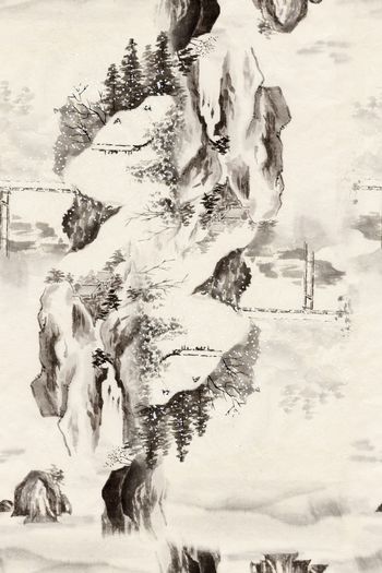 水墨印花华亿平台图片