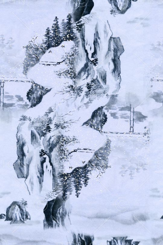 水墨印花华亿平台图片