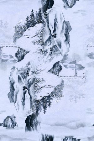 水墨印花华亿平台图片