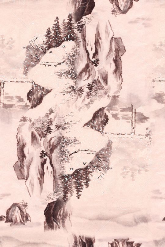 水墨印花华亿平台图片