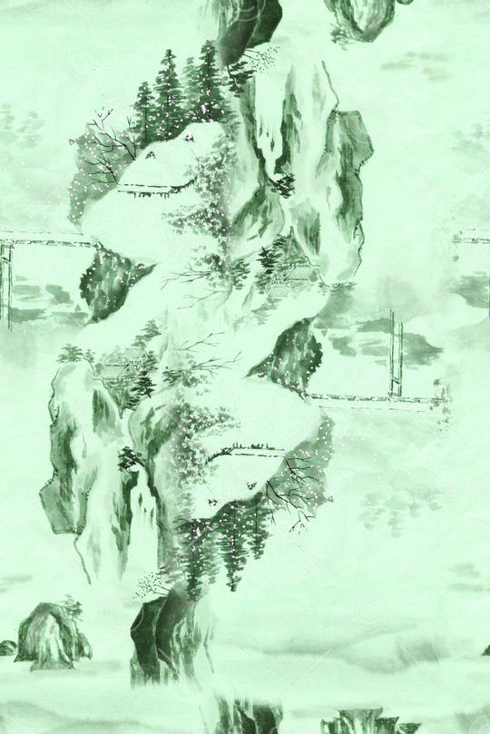 水墨印花华亿平台图片