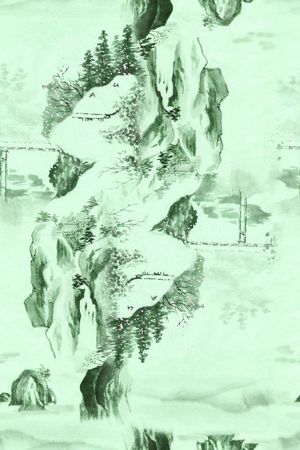 水墨印花华亿平台图片