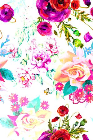 罂粟花印花华亿平台图片