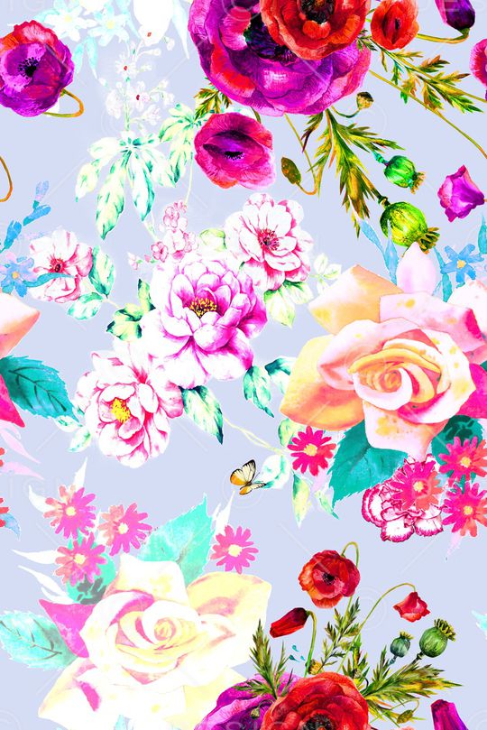 罂粟花印花华亿平台图片