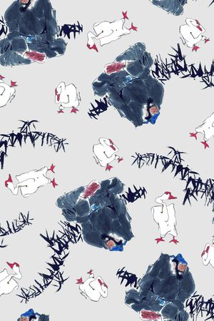 水墨印花华亿平台图片