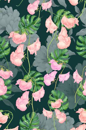 花卉印花华亿平台图片