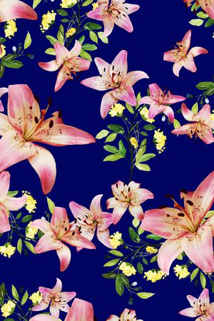 百合花印花华亿平台图片