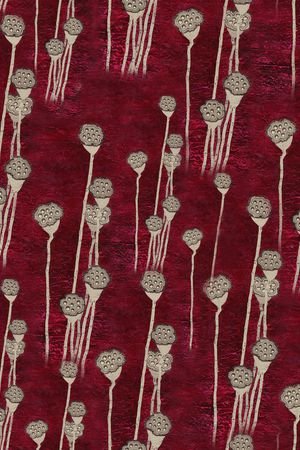 工笔画印花华亿平台图片