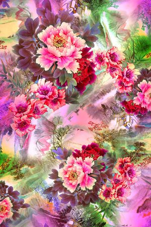 花卉印花华亿平台图片