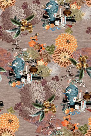 中国风印花华亿平台图片