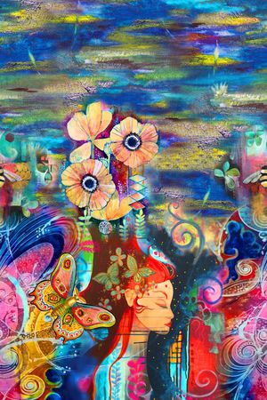 抽象印花华亿平台图片