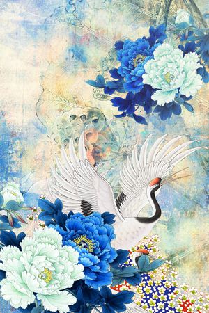 国画花卉、国画花鸟印花华亿平台图片