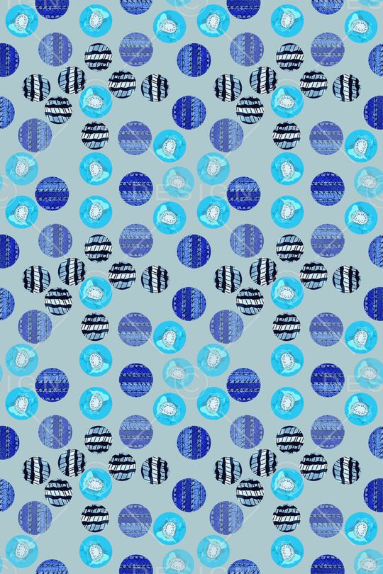 手绘圆圈组合印花华亿平台图片