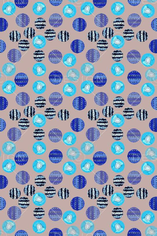 手绘圆圈组合印花华亿平台图片