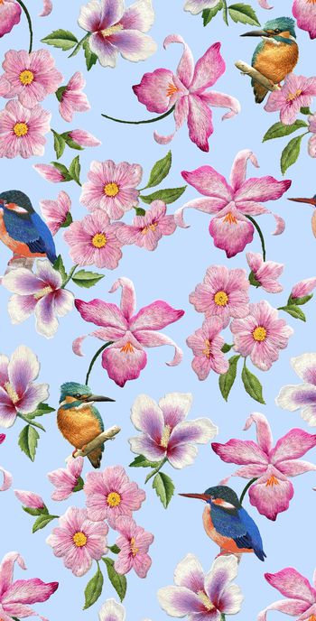 875632-382DG风格刺绣花鸟