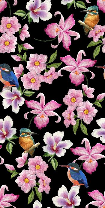 875638-382DG风格刺绣花鸟-B