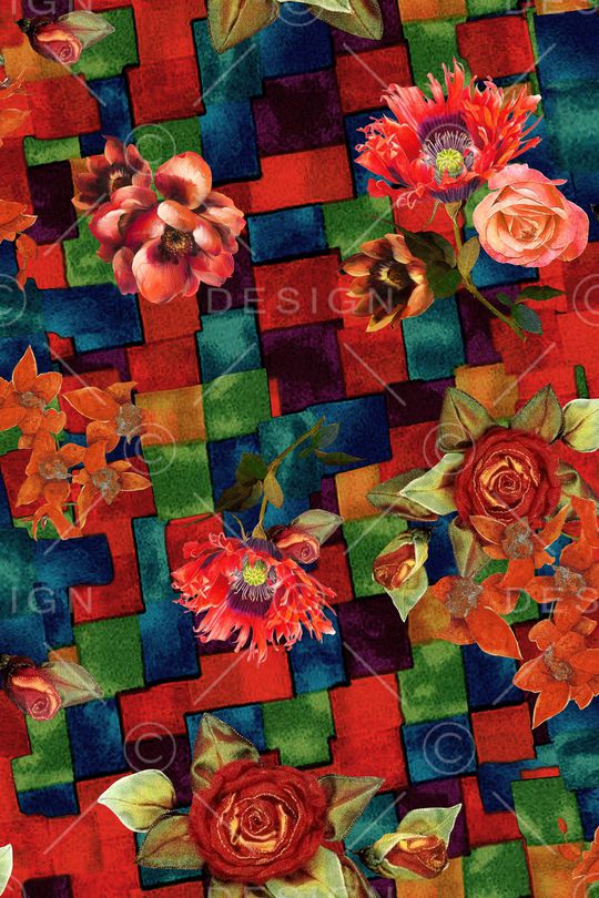 花卉印花华亿平台图片