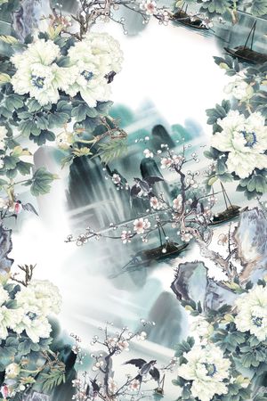 牡丹印花华亿平台图片