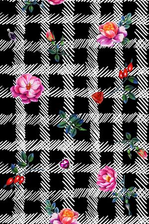 手绘花卉印花华亿平台图片