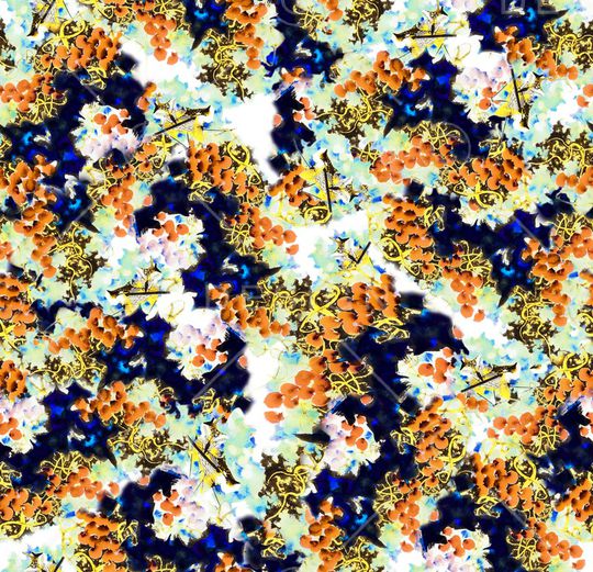 水墨画印花华亿平台图片