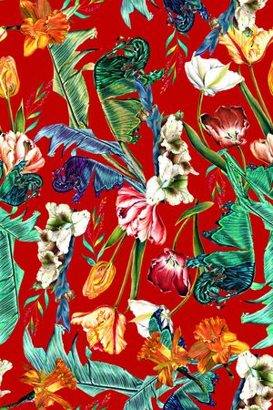 热带风印花华亿平台图片